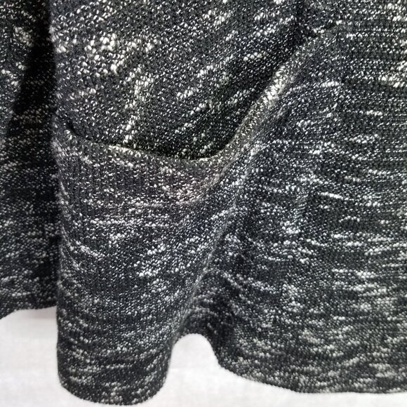 Eileen Fisher Tweedy Blazer Women L Black Fleck Notch Collar Organic Cotton Knit - Picture 8 of 16